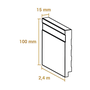 Rodapé Liso Branco 15cmx15mmx2,40m Arquitech 51015
