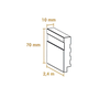 Rodapé Frisado Pol. Branco 7cmx2,40m Arquitech 51007